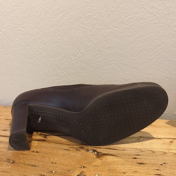 Etienne Aigner Vintage 'Trina' Block Heel Slip On Leather/Nylon Stretch Sz. 9M - Picture 13 of 13